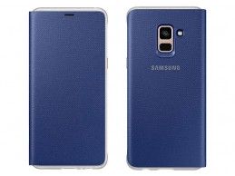 Etui Samsung Galaxy A8 (2018) Neon Flip Cover Blue - Foto3