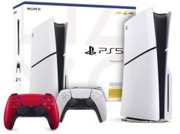 Konsola SONY PlayStation 5 Slim Blu-Ray 2x kontroler biały i czerwony - Foto1