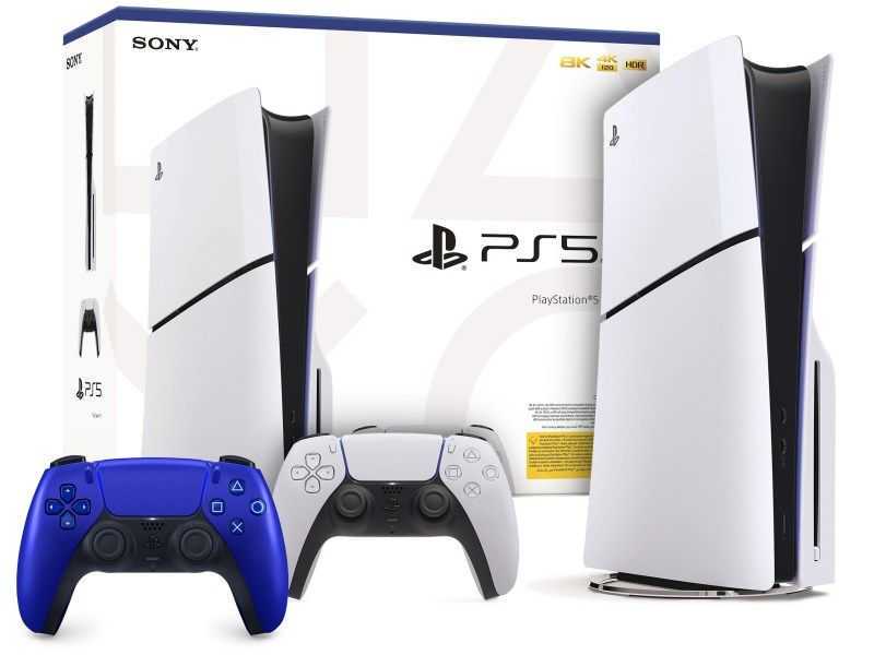 Konsola SONY PlayStation 5 Slim Blu-Ray 2x kontroler biały i niebieski - Foto1